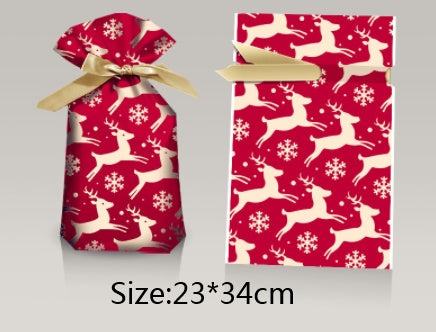 Christmas Gift Ribbon Drawstring Wrap Candy Bag