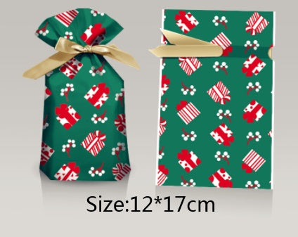 Christmas Gift Ribbon Drawstring Wrap Candy Bag