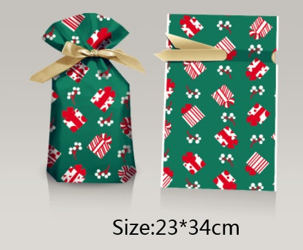 Christmas Gift Ribbon Drawstring Wrap Candy Bag