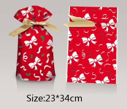 Christmas Gift Ribbon Drawstring Wrap Candy Bag