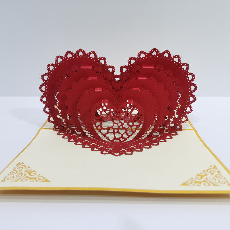 3D Engagement Cards Lovers Wedding Invitation Greeting Cards Laser Cut Valentine's Day Gift Anniversary Card Wholesale