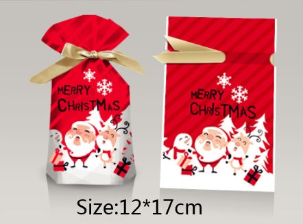 Christmas Gift Ribbon Drawstring Wrap Candy Bag