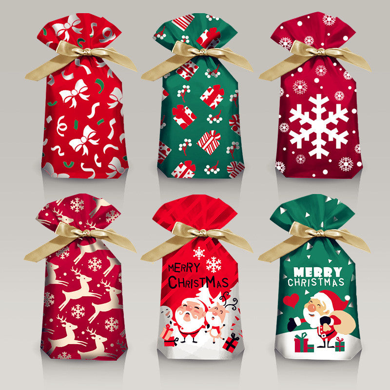 Christmas Gift Ribbon Drawstring Wrap Candy Bag