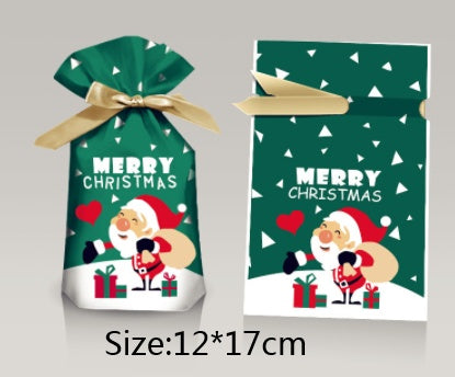 Christmas Gift Ribbon Drawstring Wrap Candy Bag