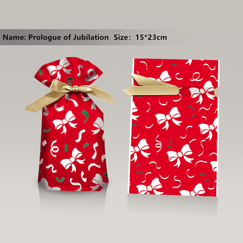 Christmas Gift Ribbon Drawstring Wrap Candy Bag