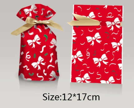 Christmas Gift Ribbon Drawstring Wrap Candy Bag